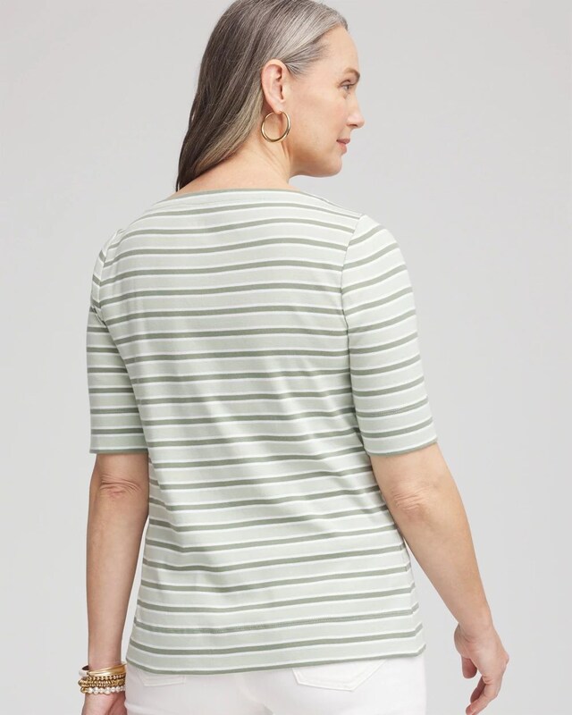 Striped Pima Bateau-Neck Tee - image 3